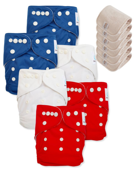 Lot de 6 Couches lavables tout en Un Te1 certifiées OEKO TEX