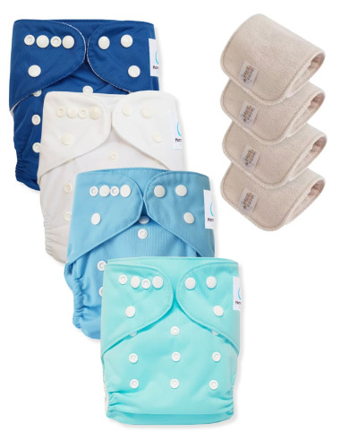 Lot de 4 Couches lavables tout en Un Te1Sensitive