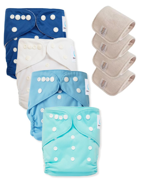 Lot de 4 Couches lavables tout en Un Te1Sensitive