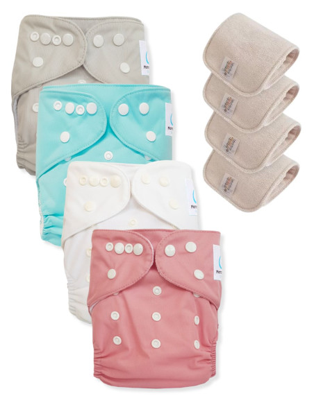 Set of 4 washable layers while a Te1 certified Oeko Tex