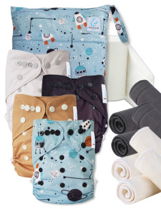 Iniciar y go TE2 Kit de lanzamiento de capa lavable con inserciones de bambú