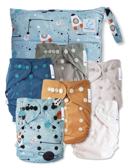 Pack Essentiel de couches lavables TE2 Cosmos