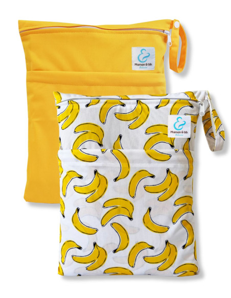 Lot de 2 Sacs imperméables pour ranger et transporter les couches lavables et maillot de bain de bébé