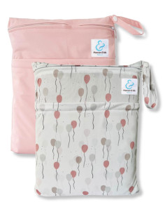 Lot de 2 Sacs imperméables pour ranger et transporter les couches lavables et maillot de bain de bébé