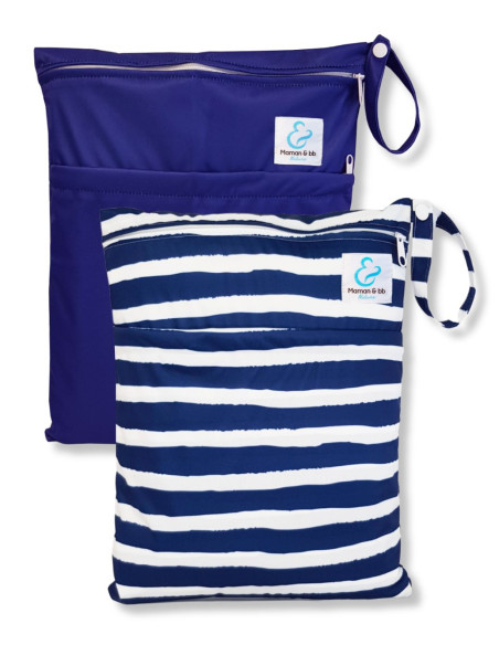 Lot de 2 Sacs imperméables pour ranger et transporter les couches lavables et maillot de bain de bébé