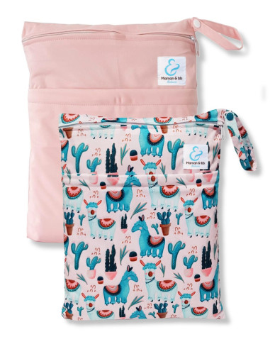 Lot de 2 Sacs imperméables pour ranger et transporter les couches lavables et maillot de bain de bébé