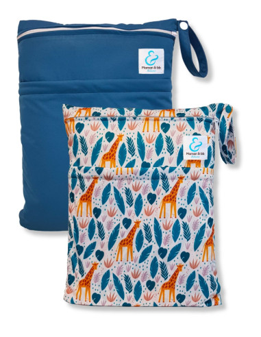 Lot de 2 Sacs imperméables pour ranger et transporter les couches lavables et maillot de bain de bébé
