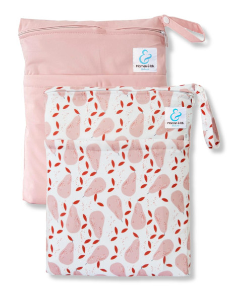 Set of 2 waterproof bags to store and carry the washable layers and baby swimsuit