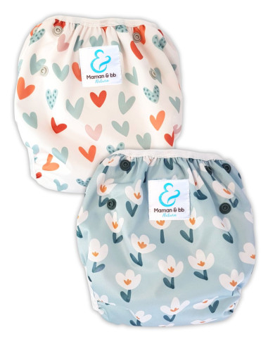 Conjunto de 2 pañales Baño 2/3 años - Nadador de bebé rosa