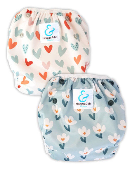 Conjunto de 2 pañales Baño 2/3 años - Nadador de bebé rosa