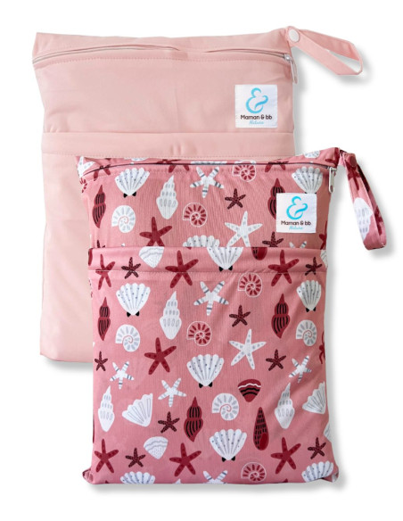 Set von 2 wasserdichten Taschen zum Laden und Transportieren windeln Waschbarer und Baby-Badeanzug