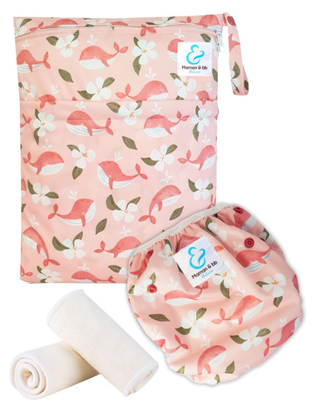 Capa de baño de bebé y bolsa impermeable con absorbente