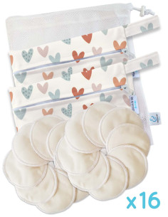 Backable breastfeeding pads in bamboo