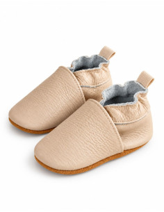 Leather Baby Slippers - Cream | Maman & Bébé Nature