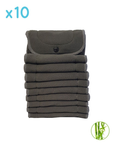Conjunto de 10 inserciones en carbón de bambú y microfibra para capas lavables