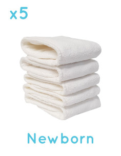 Set of 5 microfiber inserts for washable diapers Newborn 2