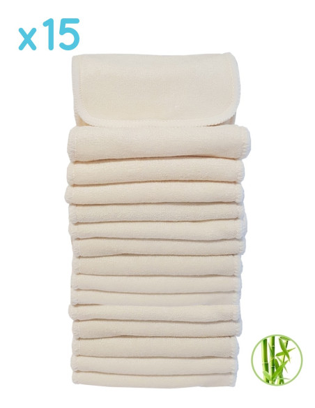 Lot de 15 inserts en Bambou pour couches lavables