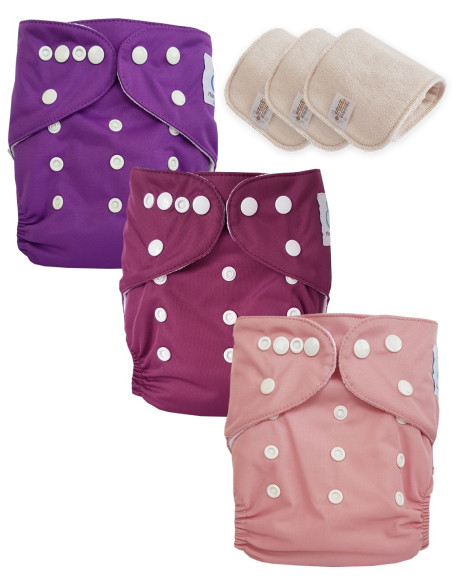 Lot de 3 Couches lavables Te1 certifiées OEKO TEX