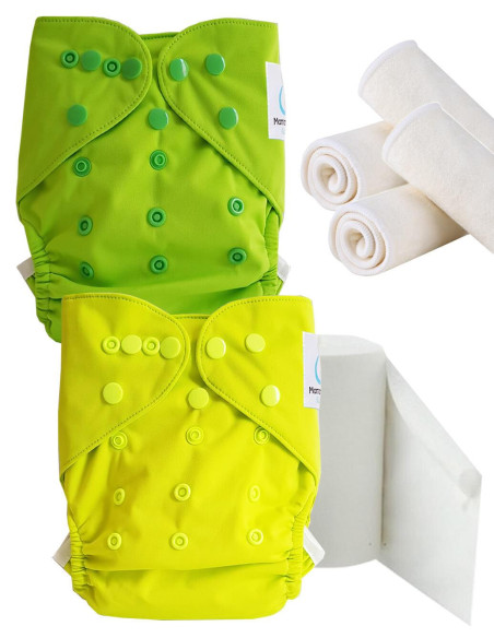 pack découverte , kit de démarrage couches lavables insert et feuillets de protection