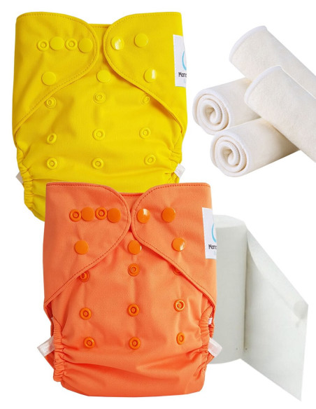 pack découverte , kit de démarrage couches lavables insert et feuillets de protection