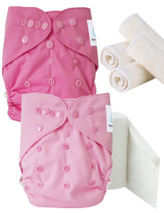 pack découverte , kit de démarrage couches lavables insert et feuillets de protection