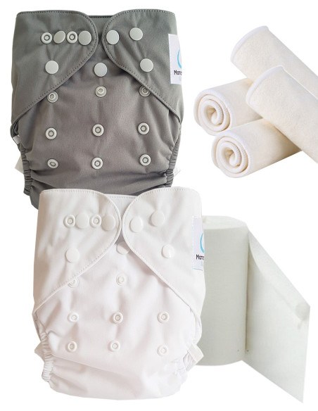 pack découverte , kit de démarrage couches lavables insert et feuillets de protection