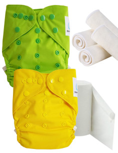 pack découverte , kit de démarrage couches lavables insert et feuillets de protection