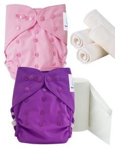 pack découverte , kit de démarrage couches lavables insert et feuillets de protection