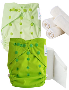 pack découverte , kit de démarrage couches lavables insert et feuillets de protection