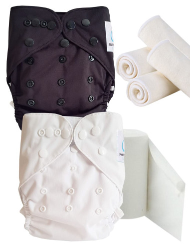 pack découverte , kit de démarrage couches lavables insert et feuillets de protection