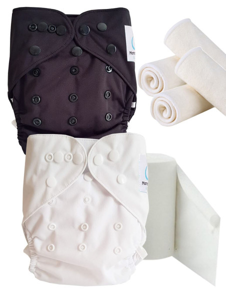 pack découverte , kit de démarrage couches lavables insert et feuillets de protection