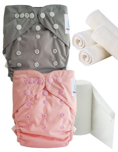 pack découverte , kit de démarrage couches lavables insert et feuillets de protection