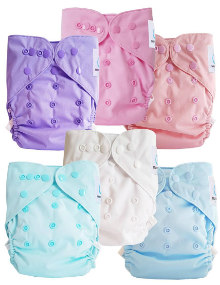 Lot couches lavables Te2 + insert en microfibre à pression