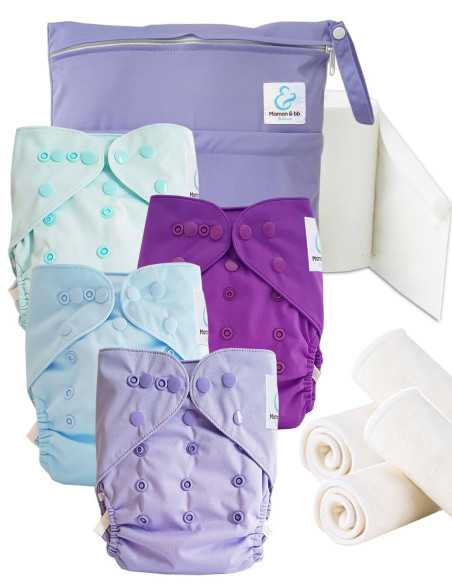 Kit de lancement couches lavables Start and Go TE2 - sweet clouds