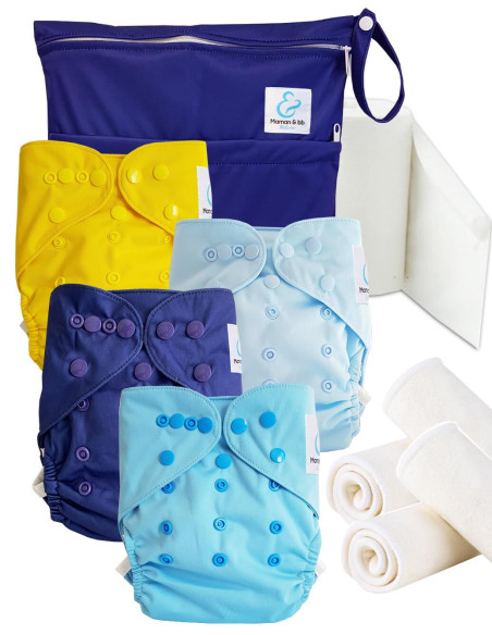 Kit de lancement couches lavables Start and Go TE2 Yellow Blue