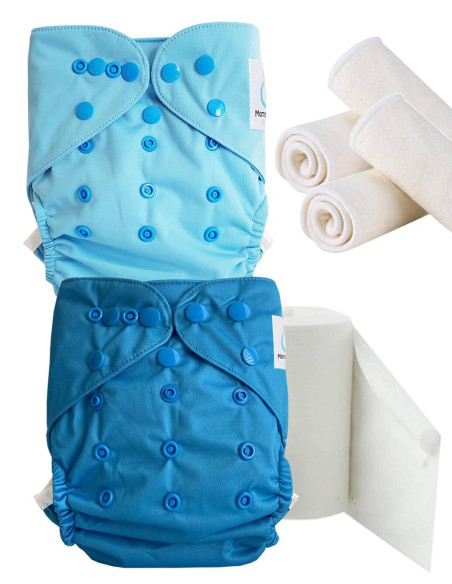 pack découverte couche lavable te2 , kit de démarrage couches lavables TE2 insert et papiers de protection