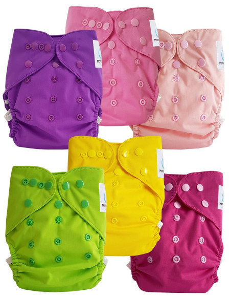 Lot couches lavables Te2 + insert en microfibre à pression