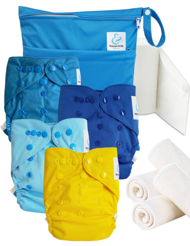 Kit de lancement couches lavables Start and Go TE2 - celeste