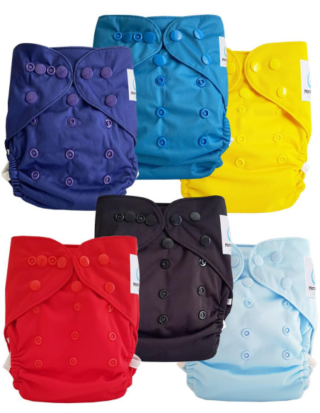 Lot de 6 couches lavables TE2 à double goussets