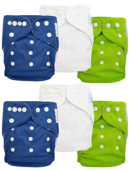 Lot de 6 Couches lavables tout en Un Te1 Sensitive