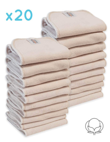 Set of 10 Certified Cotton Inserts Oeko Tex for Pocket diapers while one