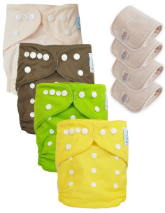 Lot de 4 Couches lavables tout en Un Te1 certifiées OEKO TEX