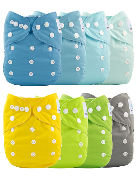 Lot of 8 washable layers TE1 scalable + 8 microfiber inserts