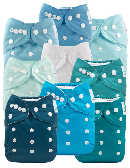 gros Lot of Pocket diapers évolutuvies et inserts boy tones