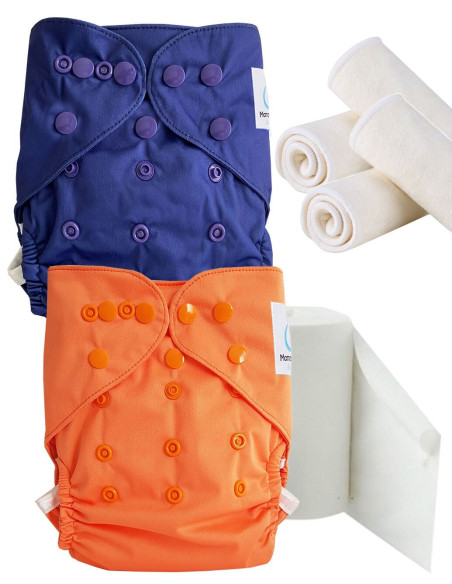 pack découverte couche lavable te2 , kit de démarrage couches lavables TE2 insert et papiers de protection