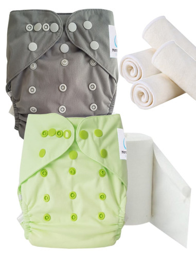 pack Discovery Lavable Capa TE2, kit de inicio Capas lavables Te2 Inserte y papel protector