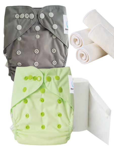 pack découverte couche lavable te2 , kit de démarrage couches lavables TE2 insert et papiers de protection