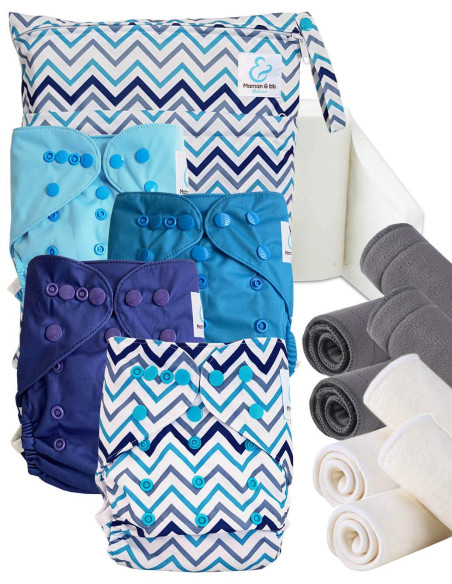 Kit de lancement couches lavables Start and Go TE2 Avec inserts en bambou