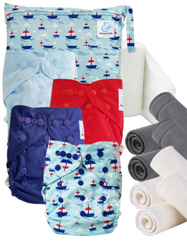 Iniciar y go TE2 Kit de lanzamiento de capa lavable con inserciones de bambú