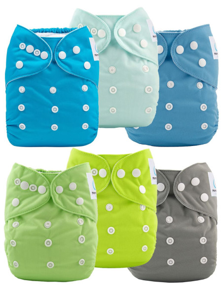 Lot de Couches lavables te1 évolutives et inserts tons roses